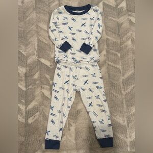 Kissy Kissy Airplane Print Pajama Set - Blue and White
